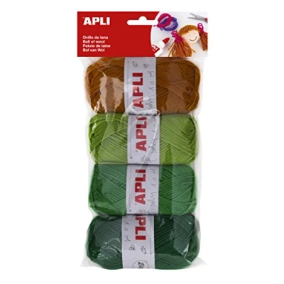Afbeelding van Apli 946051 breigaren, 4 stuks, 50 g, groene tinten