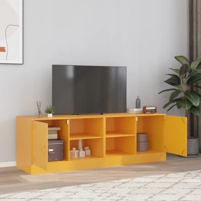 Afbeelding van Tv meubelen 2 st 67x39x44 cm staal mosterdgeel