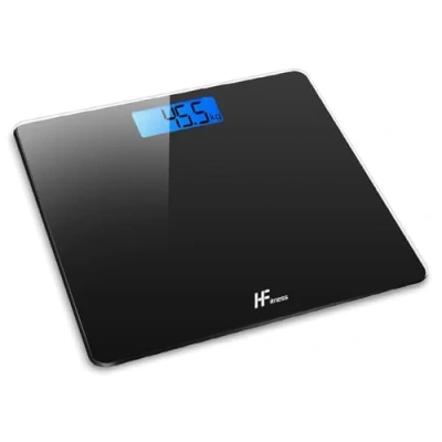 Afbeelding van Elektronische personenweegschaal, lichaamsgewichtsweegschaal, maximale capaciteit 180 kg, digitaal display met achtergrondverlichting, beschikbare kleuren: zwart, wit en zilver