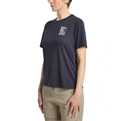 Afbeelding van Jack Wolfskin Vonnan Graphic Sport Tshirt, Dames, Maat: Small, Explore graphite