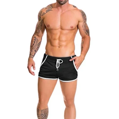 Afbeelding van Alivebody Sportieve korte broek voor heren, hardlopen, trainen, zwemmen, fitnessbroek., Zwart, L