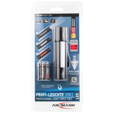 Afbeelding van Professioneel multifunctioneel licht, de focusseerbare LED zaklamp, werklamp en signaallamp, incl. 3 micro AAA batterijen, verwijderbare riemcli...