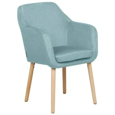 Afbeelding van Beliani YORKVILLE II Eetkamerstoel Blauw Fluweel