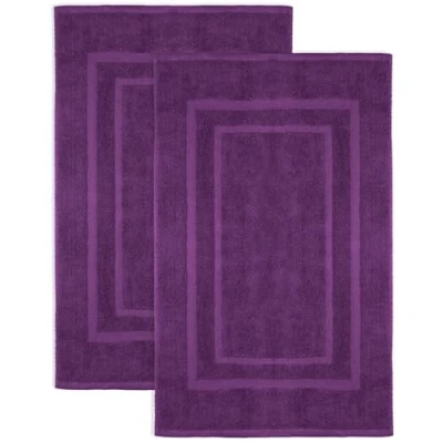 Afbeelding van NatureMark Set van 2 badmatten hoge kwaliteit, 100% katoen, 50x80 cm, paars