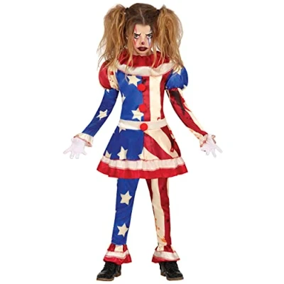 Afbeelding van Fiestas Guirca Patriot Clown meisjes (10 12 jaar) Halloween kostuum voor kinderen