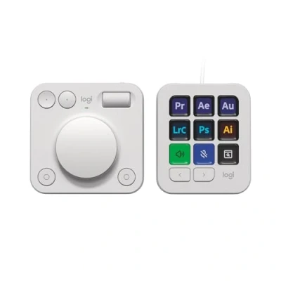 Image de Logitech Master Series MX Creative Console Ensemble clavier et pavé numérique backlit USB C gris pâle