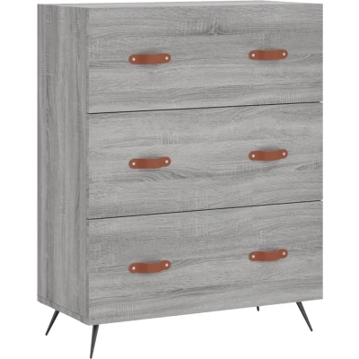 Afbeelding van vidaXL Ladekast 69,5x34x90 cm bewerkt hout grijs sonoma