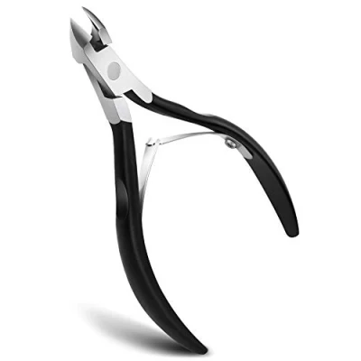 Afbeelding van FERYES Professionele nagelriemtang van roestvrij staal, extreem scherp, pedicure, manicure, nagelschaar, mat zwart