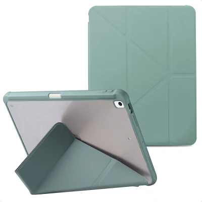 Afbeelding van imoshion Tablet Hoes Geschikt voor iPad 9 10.2 (2021) 9e generatie / 7 (2019) 7e 8 (2020) 8e Origami bookcase 2.0 Donkergroen /Donkergroen