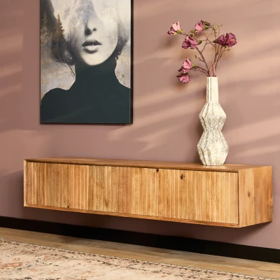 Afbeelding van Mangoe Zwevend tv meubel Madison Naturel 160 cm