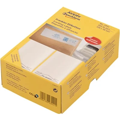 Afbeelding van Avery Frankeeretiket Zweckform wit 138x48mm 2 et. per vel 250