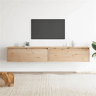 Afbeelding van vidaXL Wandkasten 2 st 100x30x35 cm massief grenenhout
