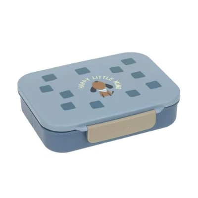 Image de LÄSSIG Boîte à déjeuner pour enfant sans BPA avec séparation amovible Motif fête Bleu/vert