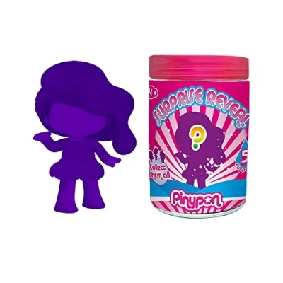 Afbeelding van Pinypon Surprise Reveal 3, paarse verrassingspop met 5 accessoires voor minifiguur en verrassingskleding, meisjes jongens vanaf 3 jaar, beroemd (PNY28300)