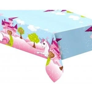 Afbeelding van Eenhoorn Roze Kasteel tafelkleed 120x180cm