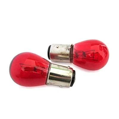 Afbeelding van Blister 2 halogeenlampen PR21/5W BAW15D asymmetrisch 12V 21/5W kleur rood compatibel met Philips 12495 CP