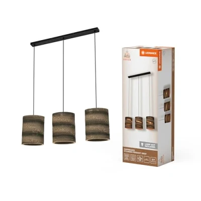 Afbeelding van LEDVANCE Cilinder hanglamp, 3 lamps, bruin, golfkarton