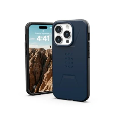 Afbeelding van Urban Armor Gear Civilian MagSafe Backcover Apple iPhone 15 Pro Blauw compatible