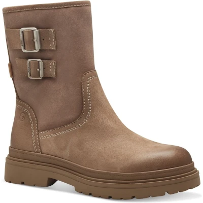 Afbeelding van Tamaris Comfort Snowboots, Dames, Maat: 38, Camel Leer en textiel