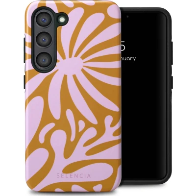 Afbeelding van Selencia Hoesje Geschikt voor Samsung Galaxy S23 Vivid Backcover Modern Bloom Pink