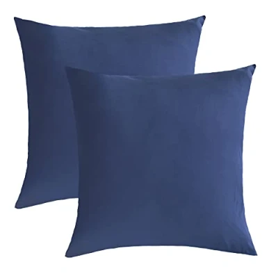 Afbeelding van NatureMark Jersey kussenhoezen in vele maten en kleuren, voor zijkussen of nekkussen, 40 x cm, marineblauw, set van 2