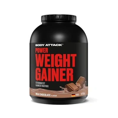 Afbeelding van Body Attack Weight Gainer Milk Chocolate 4,75 kg Massaversterking voor massa en spieropbouw met wei eiwitten, BCAA koolhydraten je shake