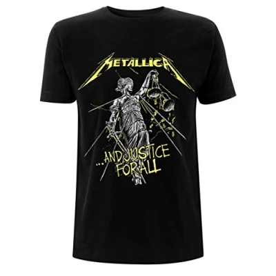 Afbeelding van Generieke Metallica .and Justice for All Tracklist Heren T shirt Korte Mouwen Zwart, Zwart (zwart).