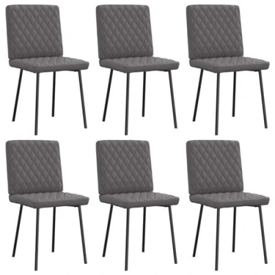 Image de vidaXL Chaises à manger lot de 6 gris similicuir3315485