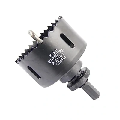 Afbeelding van Gatenzaag 75 mm, LAIWEI ronde gatfrees met A2 boorhouder, boor 4341, zaagdiepte 38 voor het boren van gaten in hout, aluminium profielen, pvc en metalen buizen