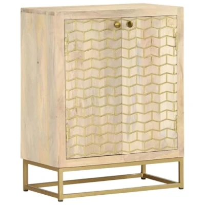 Afbeelding van Dressoir met 2 deuren 55x30x70 cm massief mangohout