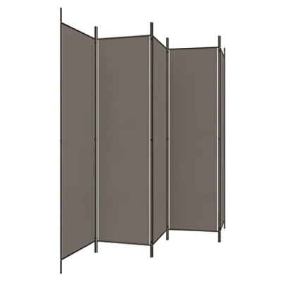 Afbeelding van Kamerscherm met 5 panelen 300x200 cm stof antracietkleurig