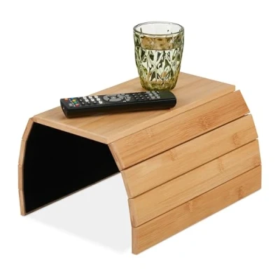 Afbeelding van Relaxdays armleuning dienblad bankleuning tafeltje 48 x 32 cm bank of stoel bamboe