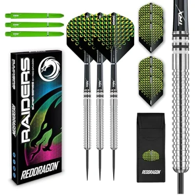 Afbeelding van RED DRAGON Raider: Steeltip Tungsten Dartpijlen Professioneel Groen 23 gram