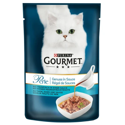 Afbeelding van 26x85g Tonijn in Saus Gourmet Perle Sauce Delight Kattenvoer