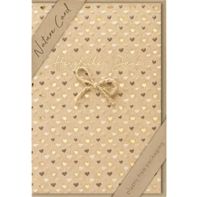 Afbeelding van bsb Bedankkaart met hartmotief Nature Card Duurzame wenskaarten Kaarten envelop Cadeau voor beste vriend of Kaart Liefde &amp; Vriendschap 11,6 x 16,6 cm