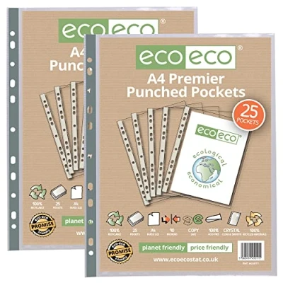 Image de eco Lot de 50 pochettes transparentes A4 100% recyclées, 90 microns eco011x2