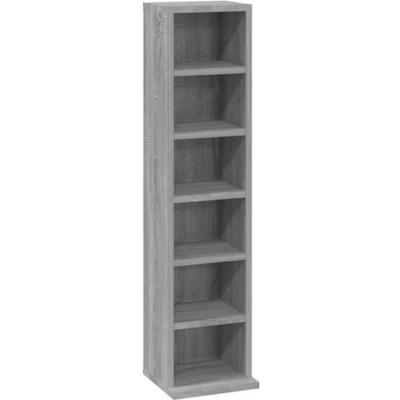Afbeelding van Cd kast 21x20x88 cm bewerkt hout grijs sonoma eikenkleurig