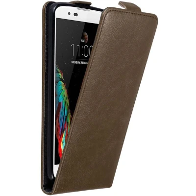 Afbeelding van Cadorabo Hoesje geschikt voor LG K10 2016 in KOFFIE BRUIN Beschermhoes flip design Case Cover met magnetische sluiting