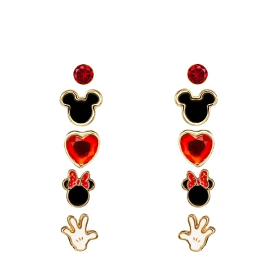 Afbeelding van Disney Mickey Minnie Mouse Costume 5PC STUD SET Oorbellen voor kinderen, Maat: 0, Black