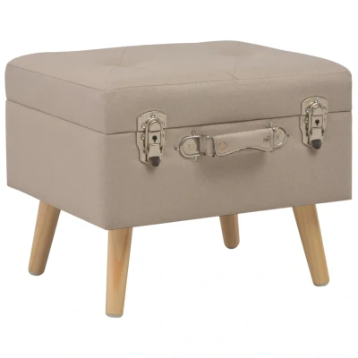 Afbeelding van Opbergkruk 40 cm stof beige