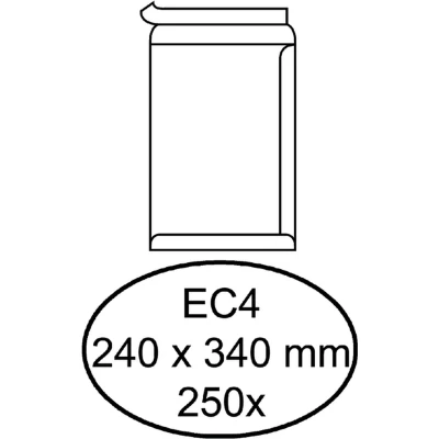 Afbeelding van Envelop Hermes akte EC4 240x340mm zelfklevend wit 250stuks