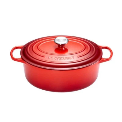 Afbeelding van Le Creuset Gietijzeren Ovale Braadpan In Kersenrood 33cm 7,5l