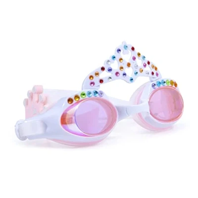 Afbeelding van Bling2o ZWEMBRIL: PRINCESS CROWN Daisy White, siliconen, aanpasbare hoofdband, 100% UV bescherming, anti condens, in doorzichtige bewaardoos, 3+