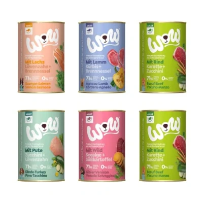 Afbeelding van 6x 400g WOW Adult Mixpack (5 soorten) nat hondenvoer