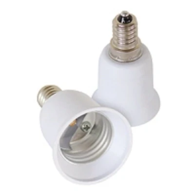 Afbeelding van 2 x E14 E27 GU10 B22 lampvoet adapter voor halogeen en energiebesparende ledlampen (2 naar E27)