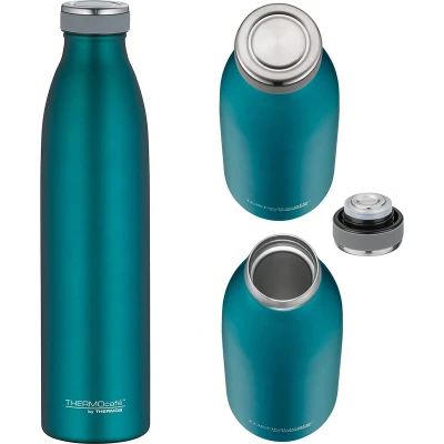 Afbeelding van 750 ml roestvrijstalen thermosfles, waterfles, kooldioxidebestendige geïsoleerde drinkfles, lekvrije houdt drankjes 12 uur koud, 24 warm, turquoise kleur