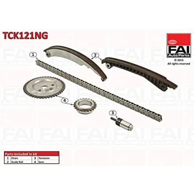 Afbeelding van FAI AutoParts TCK121NG Distributiekettingset Zonder pakking, Met tandwielen Simplex, Boutenketting MINI: Hatchback