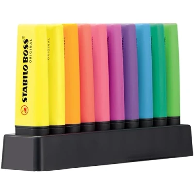 Afbeelding van STABILO BOSS ORIGINAL markeerstiften bureauset x 10 neon