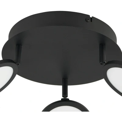 Afbeelding van Lindby LED plafondlamp met dimmer 3lichts Ijzer, plastic H: 18.5 cm zwart, wit Inclusief lichtbronnen