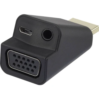 Afbeelding van Renkforce RF 4149768 HDMI / VGA Adapter [1x stekker 1x bus, Jackplug female 3,5 mm] Zwart